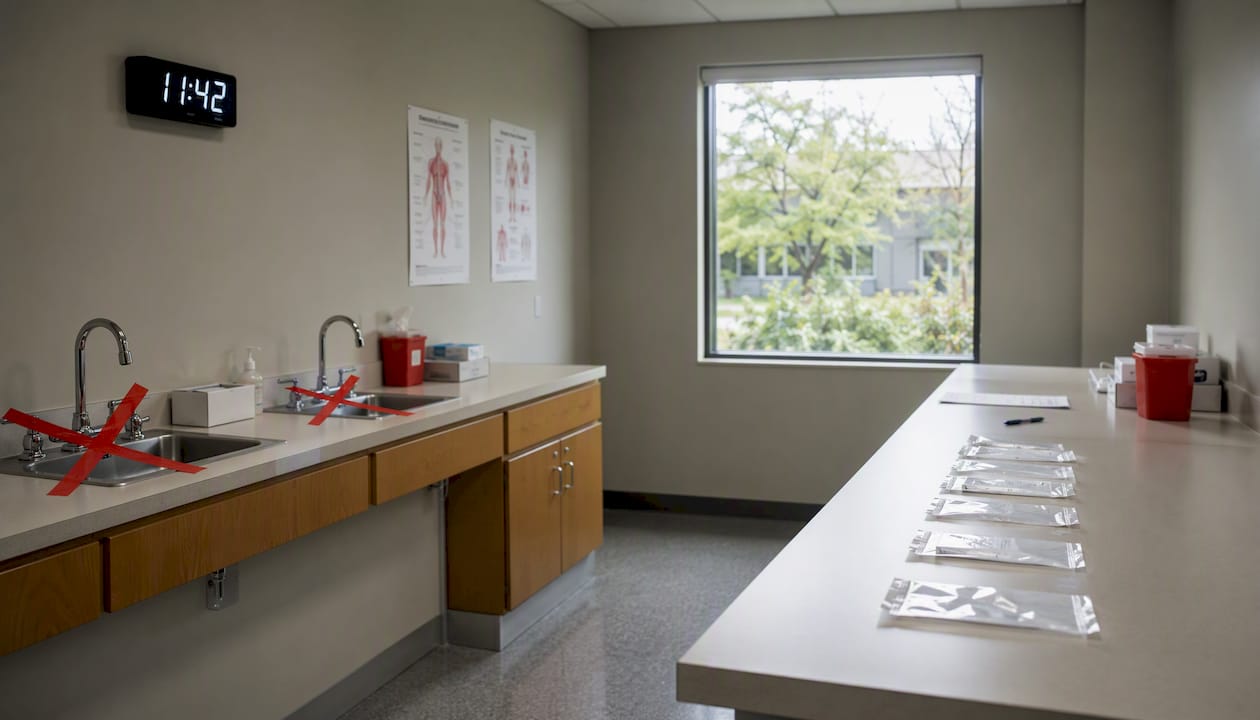 Secure, hardened specimen collection room