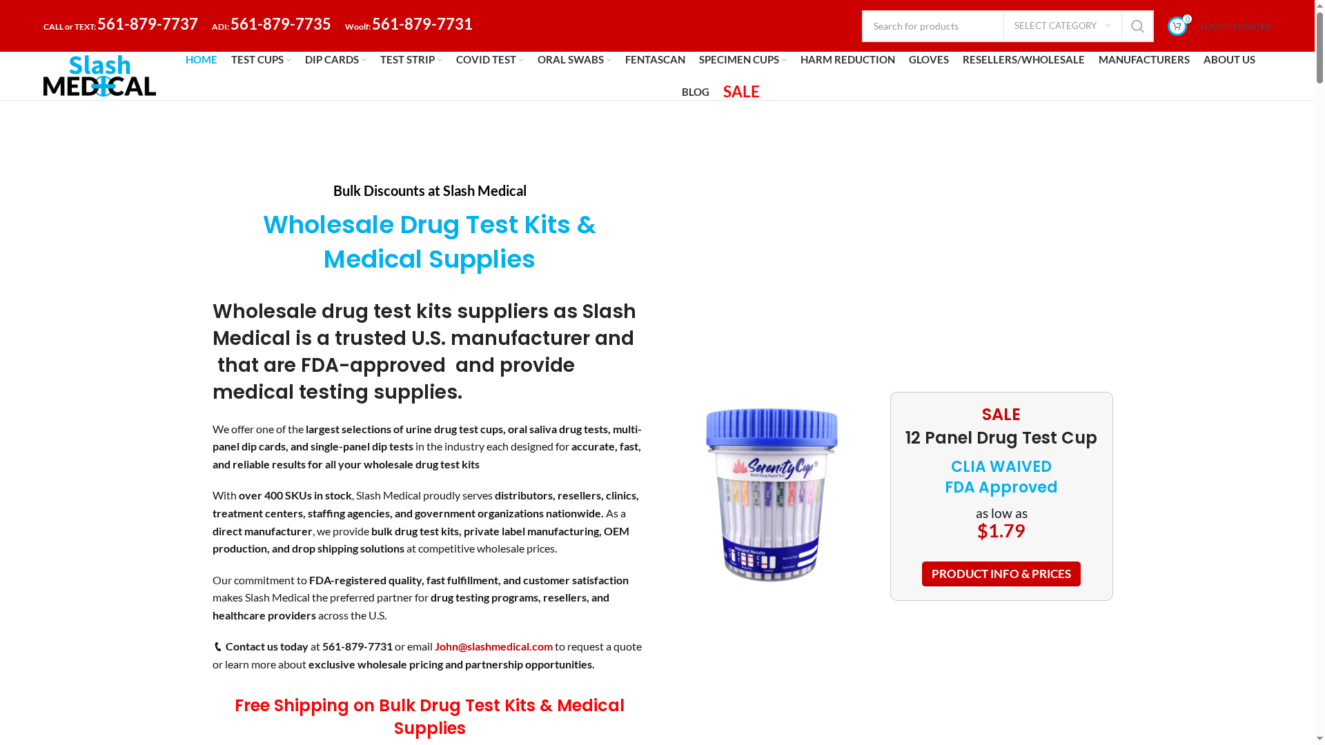 Wholesale Deals for Drug Test Supplies https://slashmedical.com
