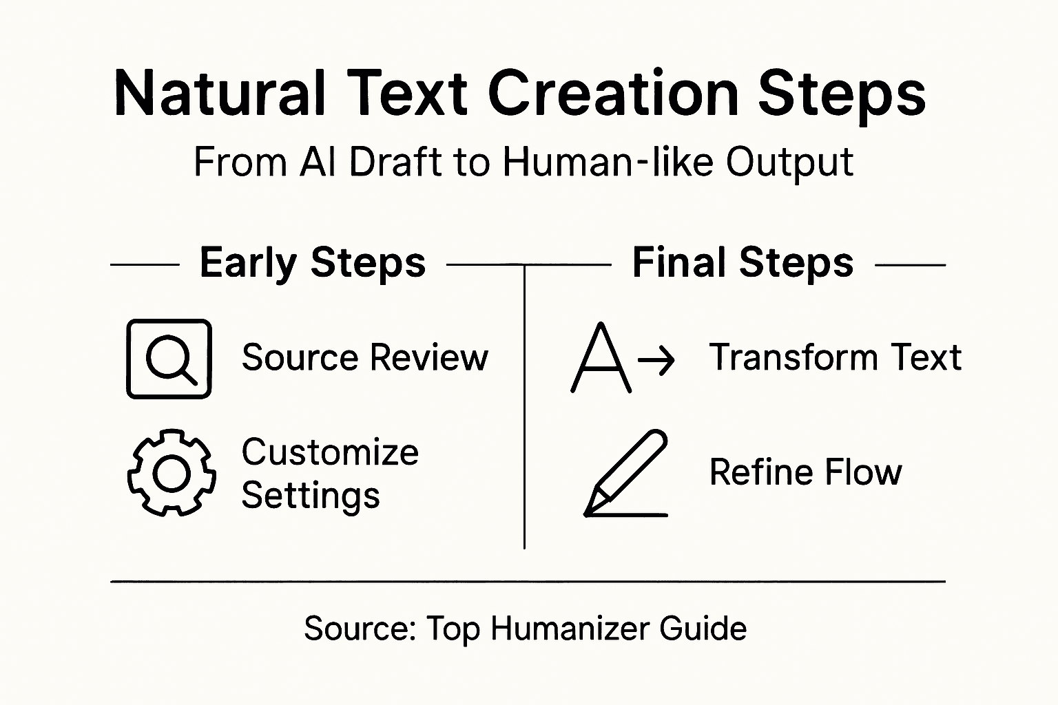 Infographic of steps for human-like text
