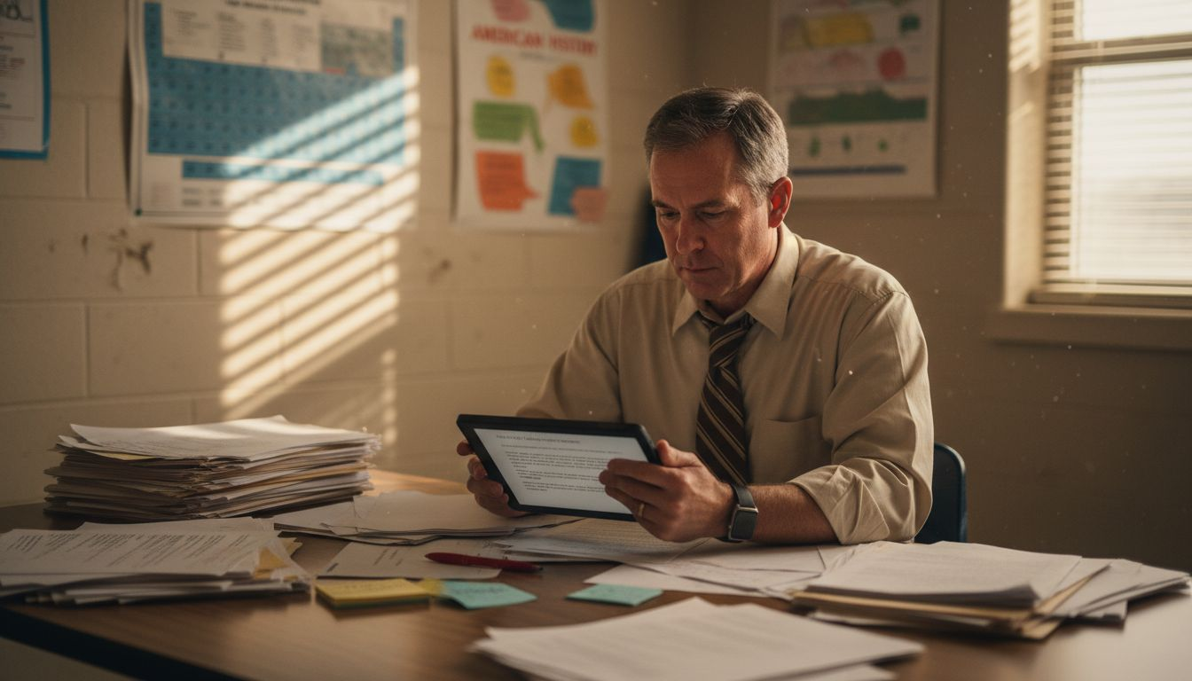 Teacher evaluating AI suggestions on essays