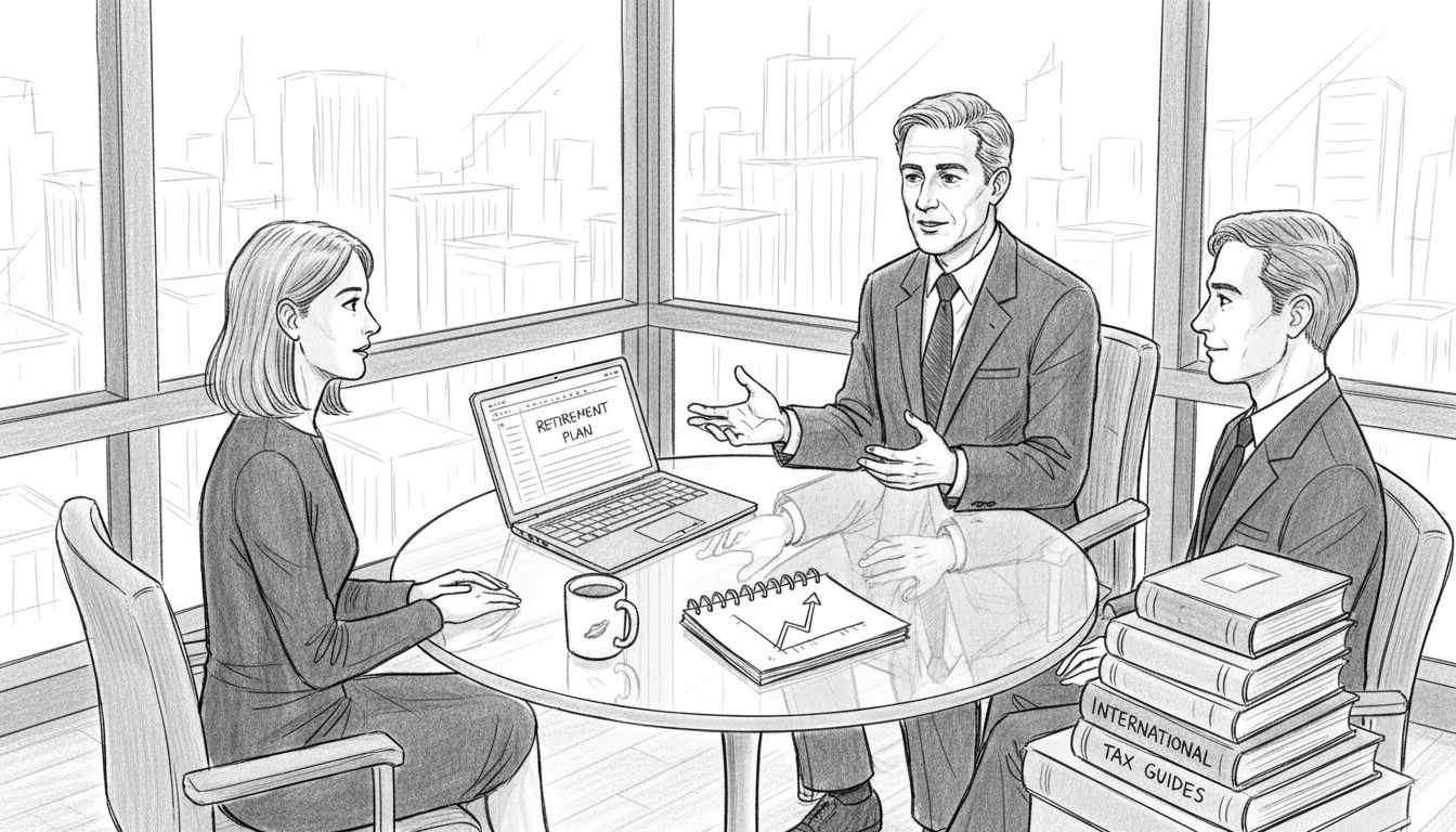 Financial adviser meeting clients in office