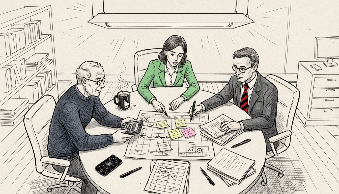 Team of financial advisers at table