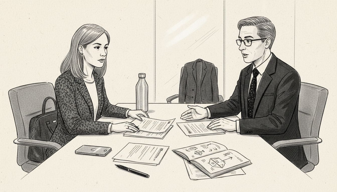 Client reviewing mortgage documents with adviser