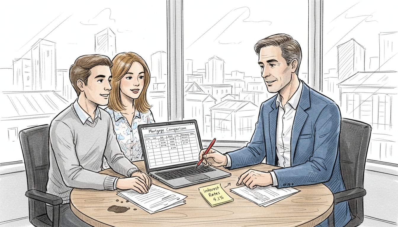 Adviser meeting couple for mortgage discussion