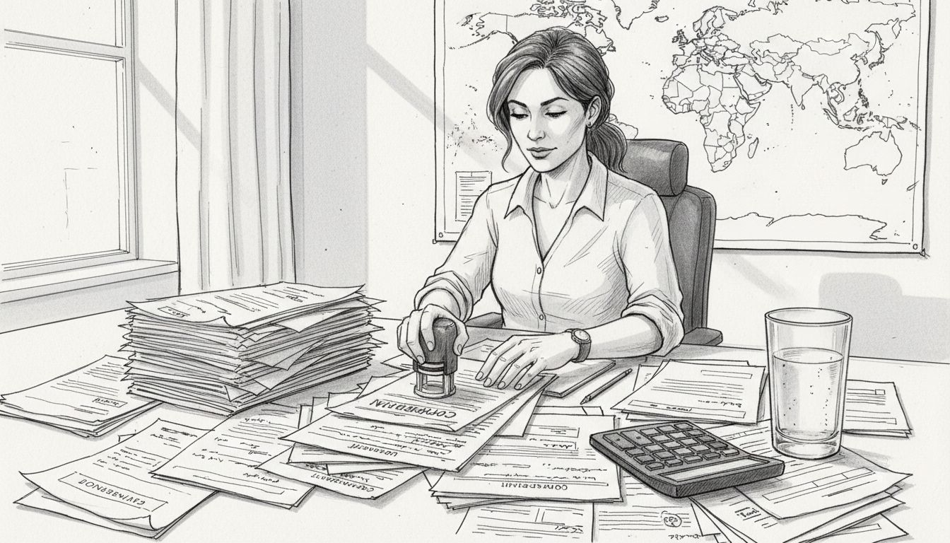 Professional organizing international financial documents