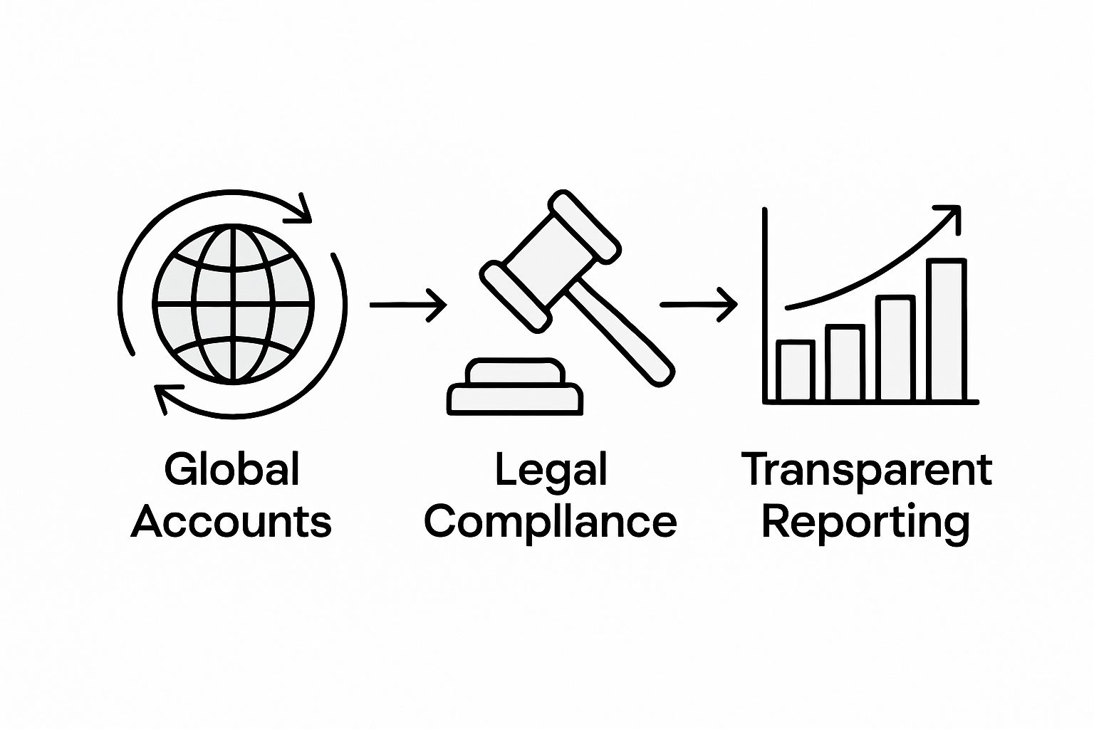Infographic of international wealth compliance process
