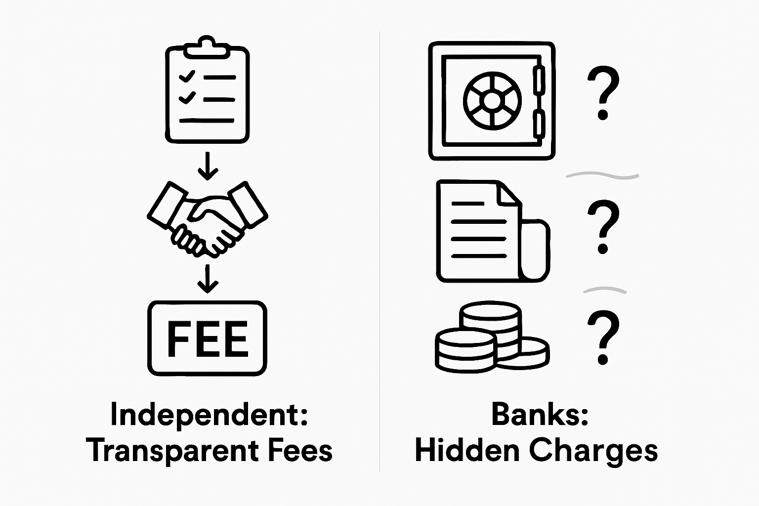 Infographic compares independent advisers and banks on fee transparency