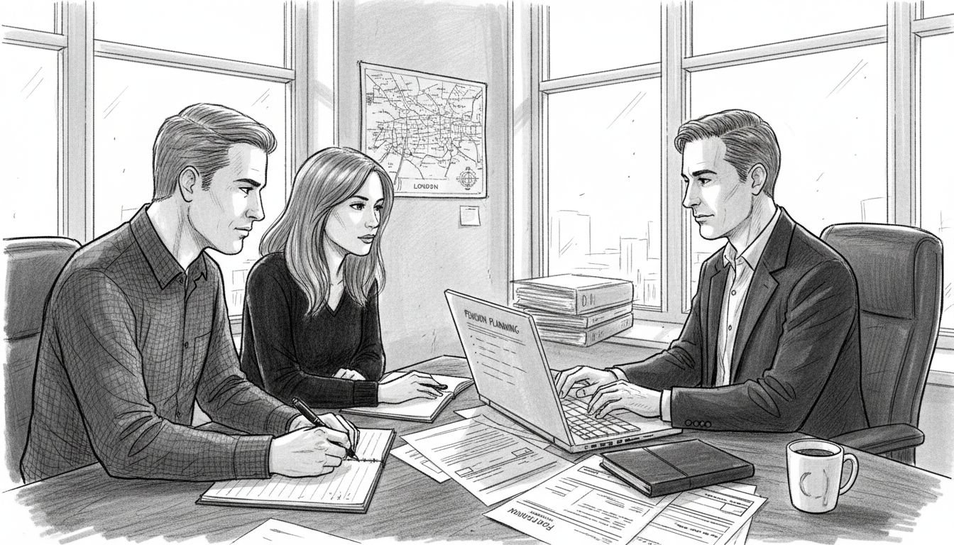 Couple consults adviser in city office