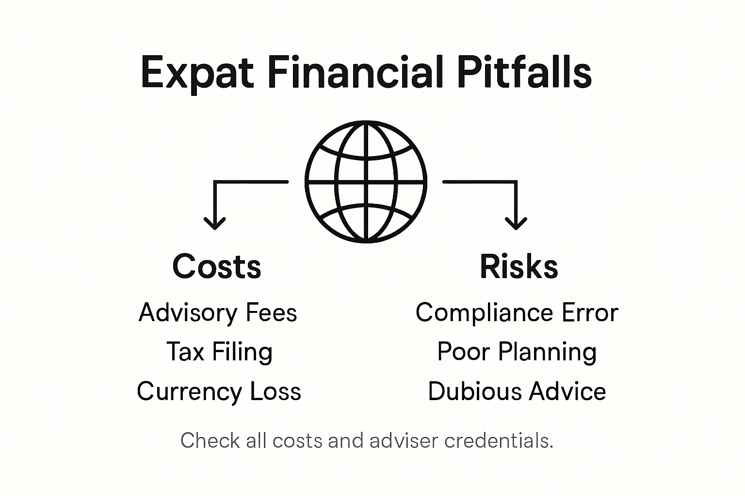 Infographic comparing expat financial pitfalls