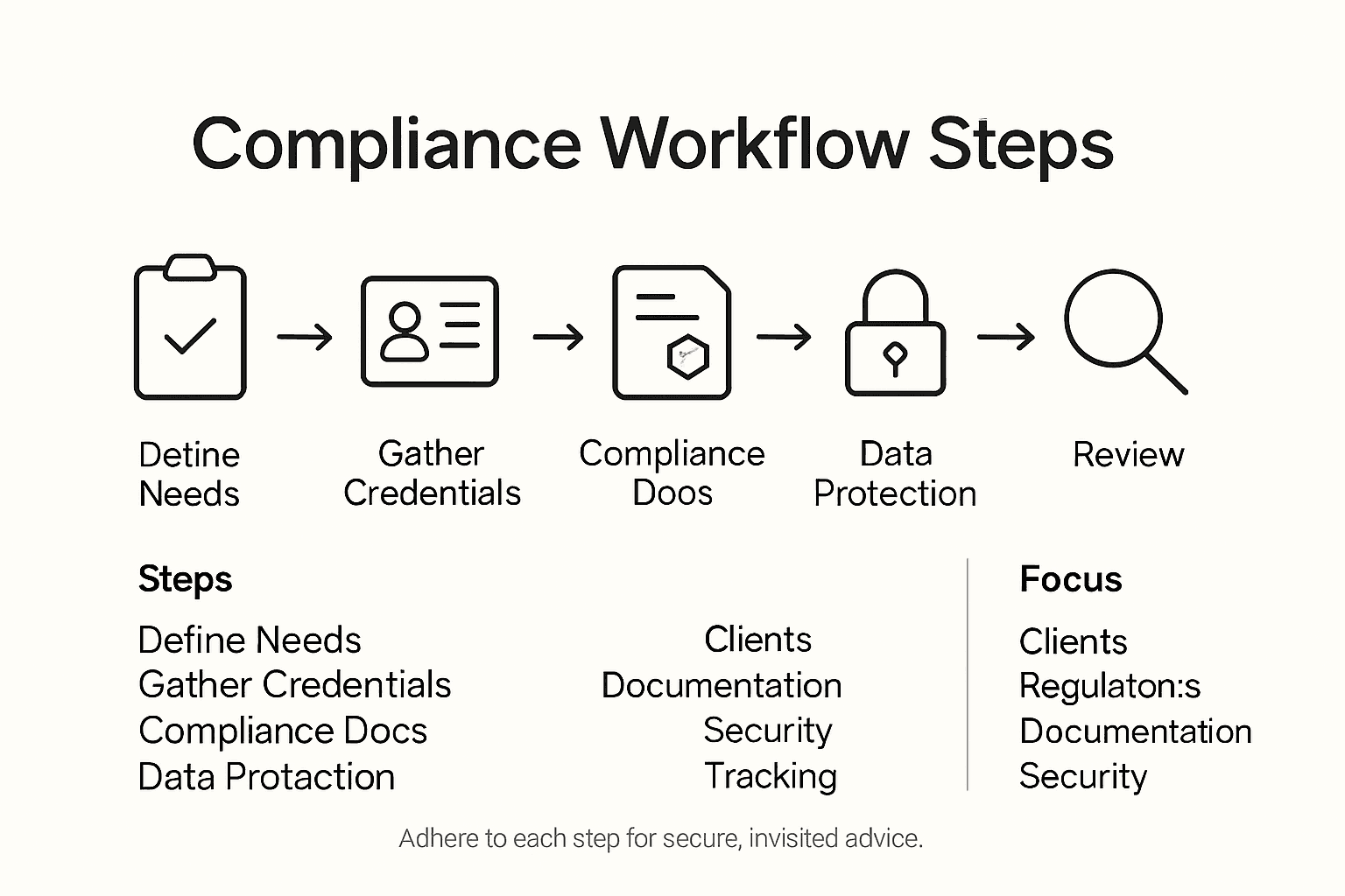 Infographic showing core compliance workflow steps