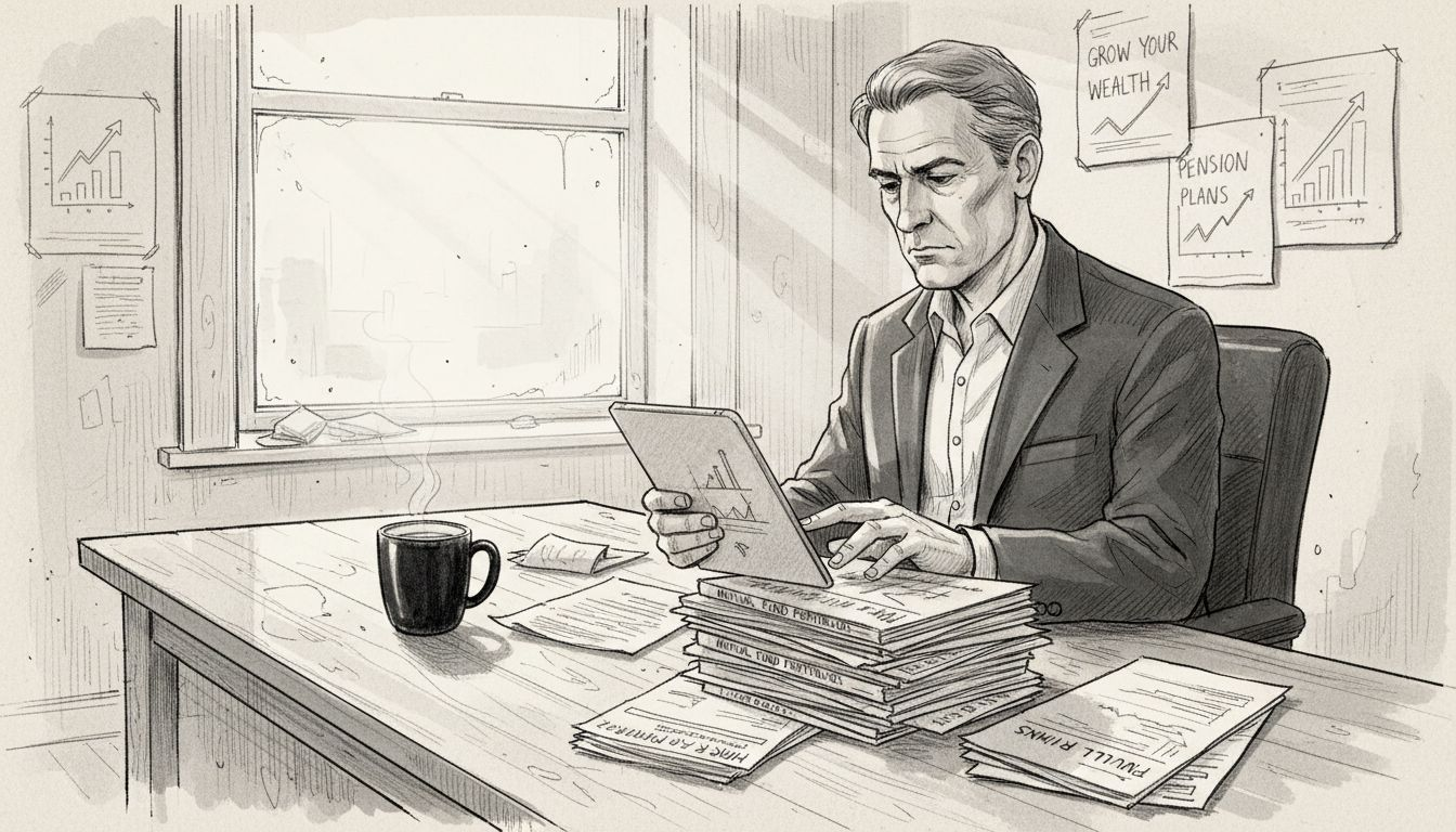 Adviser reviewing commission product materials