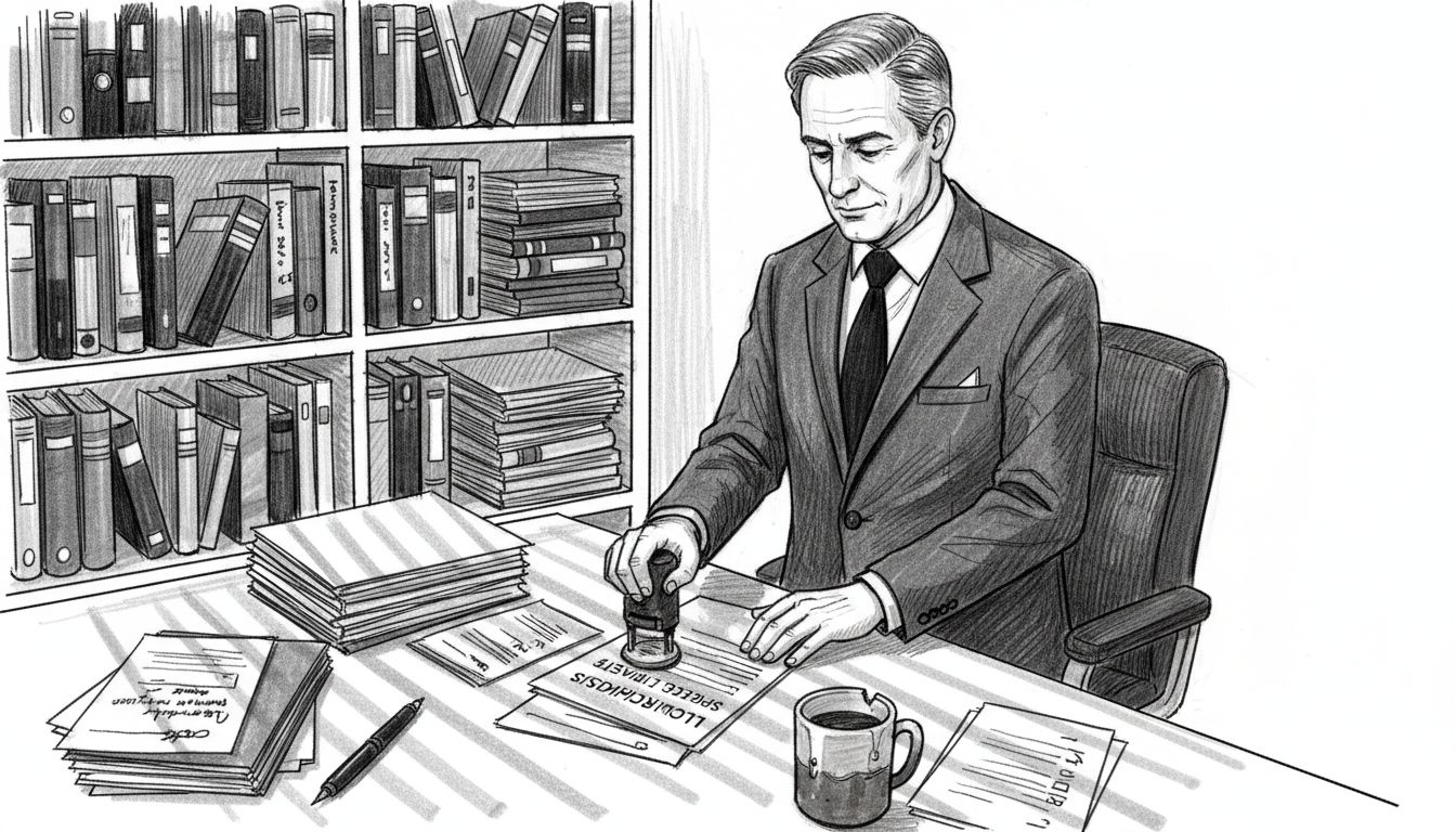 Mortgage specialist verifying regulatory documents