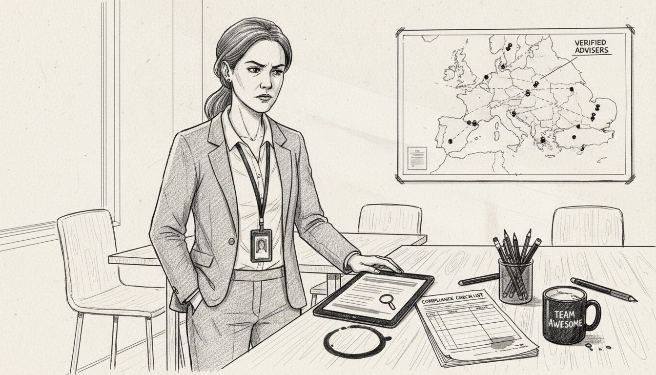 Officer double-checks adviser verification documents