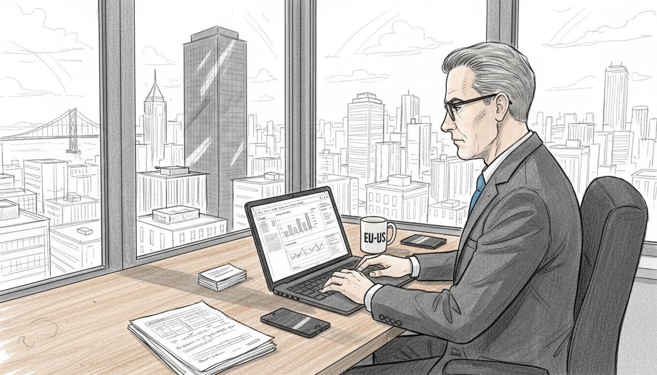 Financial adviser preparing cross-border documents