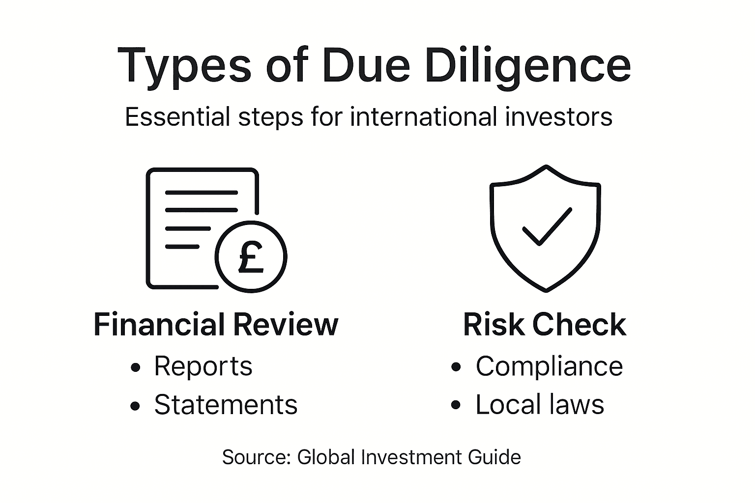 Infographic listing global due diligence types