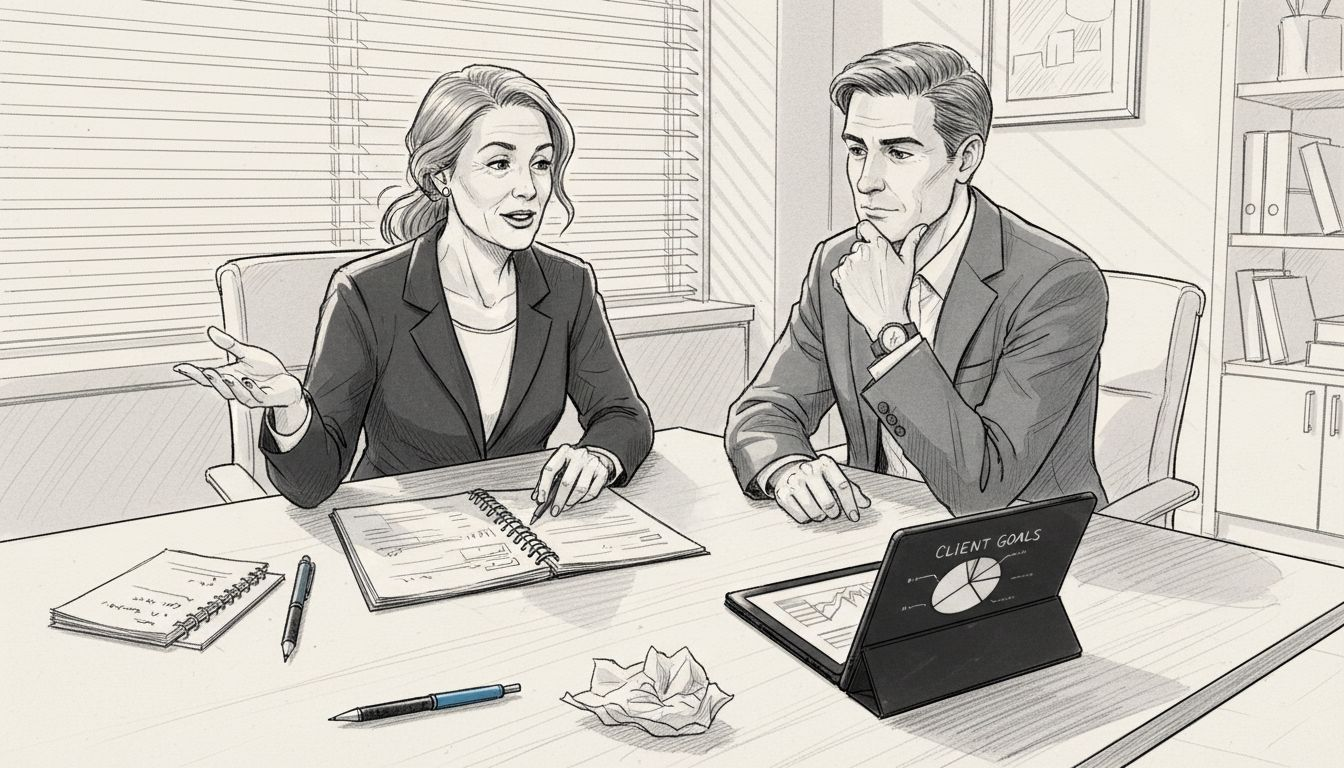 Client and adviser discussing portfolio