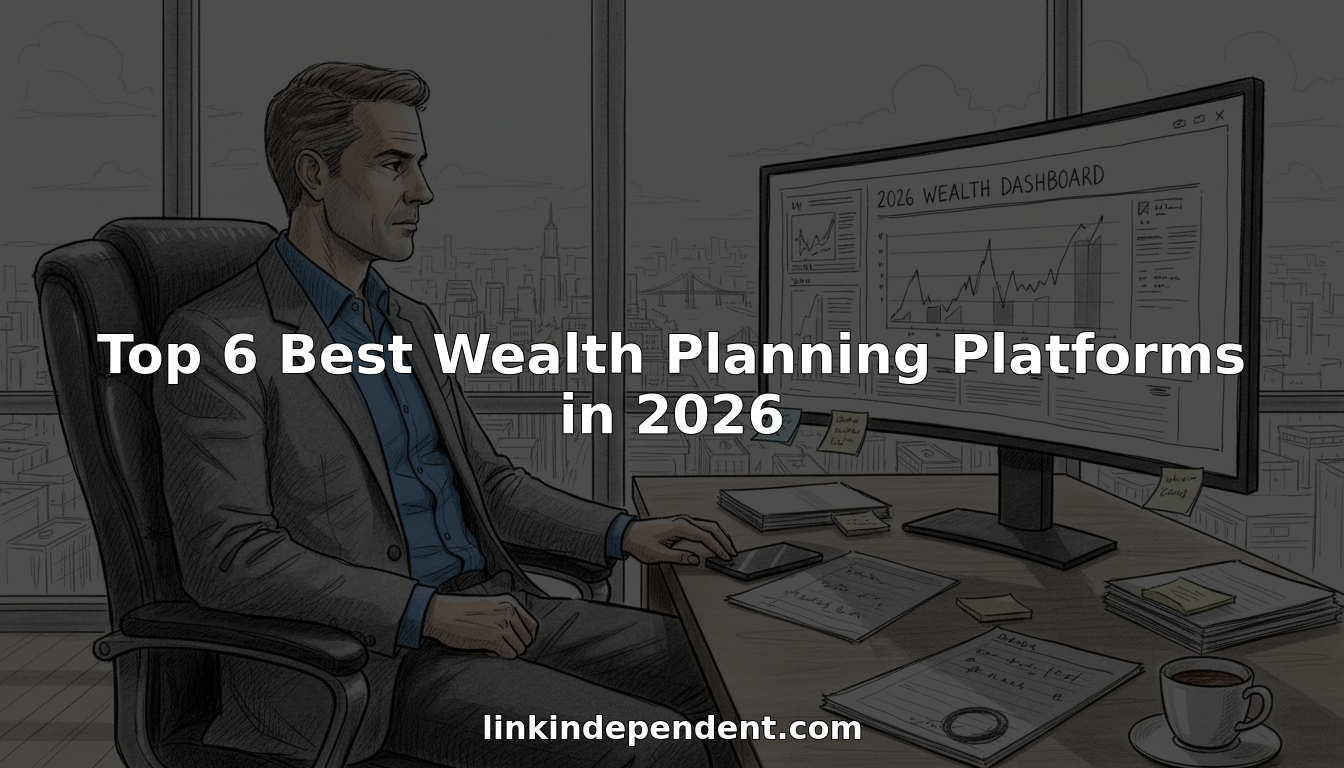 Financial adviser in city office reviews wealth planning dashboard