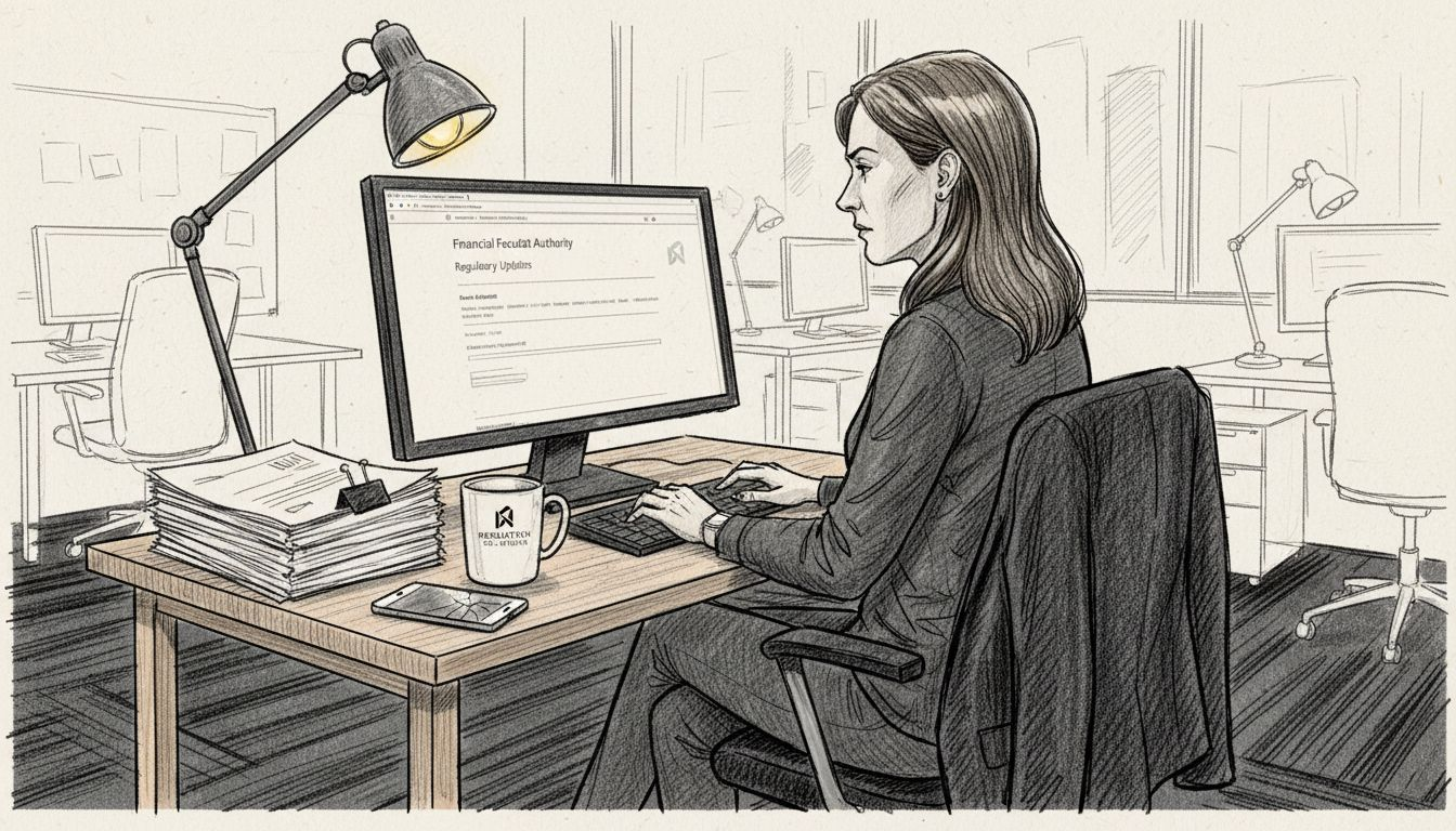 Verifying adviser credentials at office desk