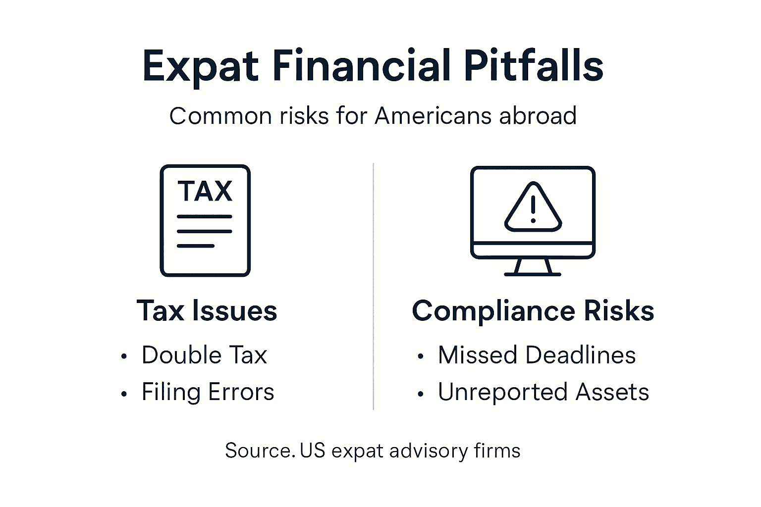 Infographic about US expat financial risks