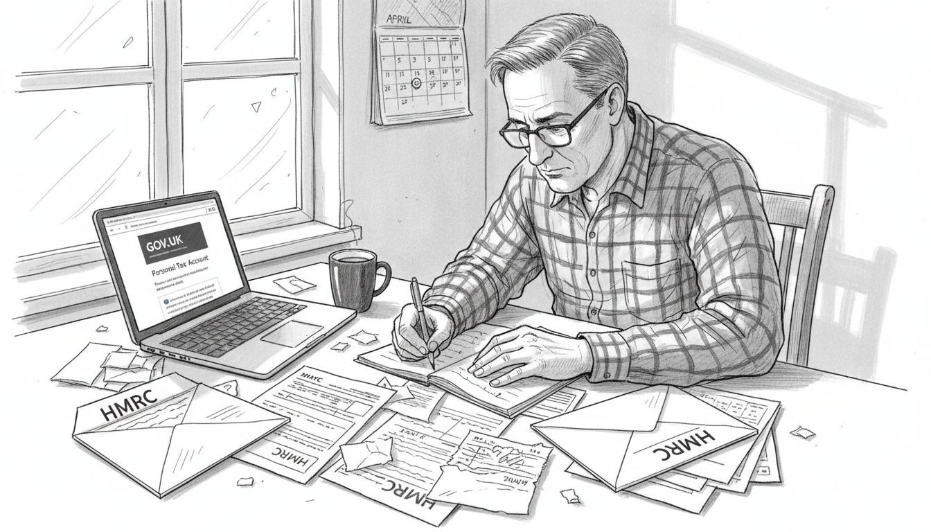 Man preparing IRS tax forms for reporting