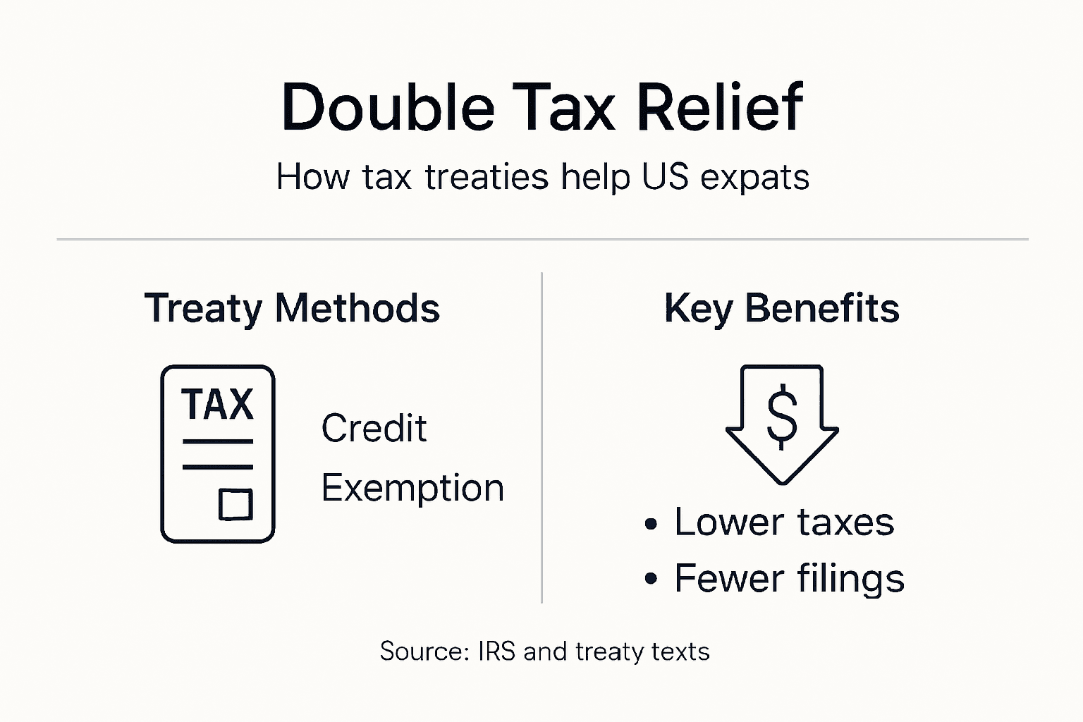 Infographic on double taxation treaties for US expats
