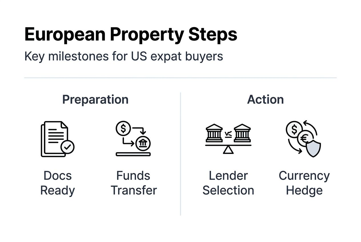 Infographic steps for financing property in Europe
