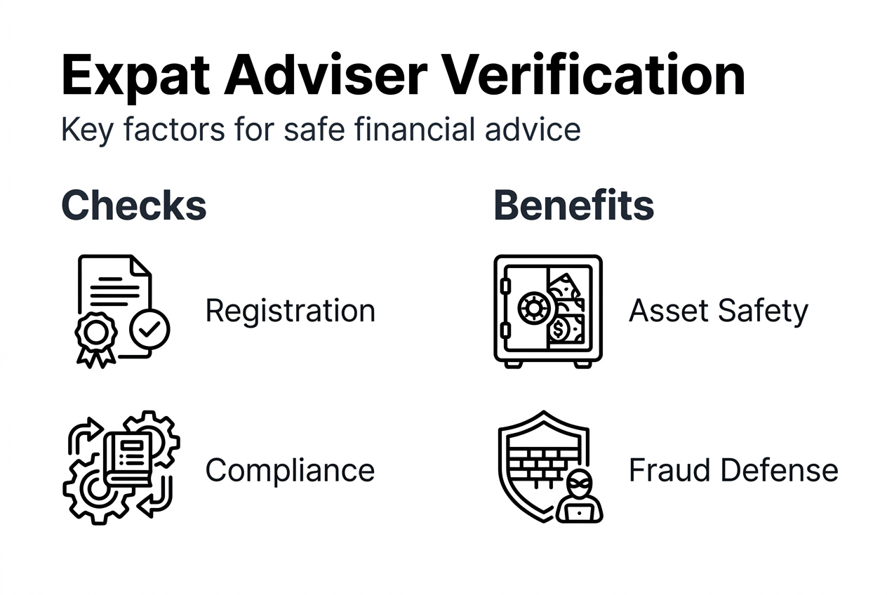 Infographic on expat adviser verification steps