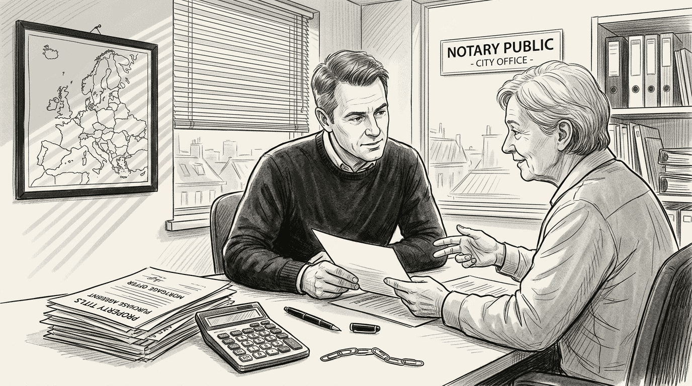 Reviewing asset documents with a notary