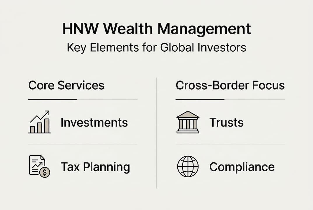 Infographic of HNW wealth management core components
