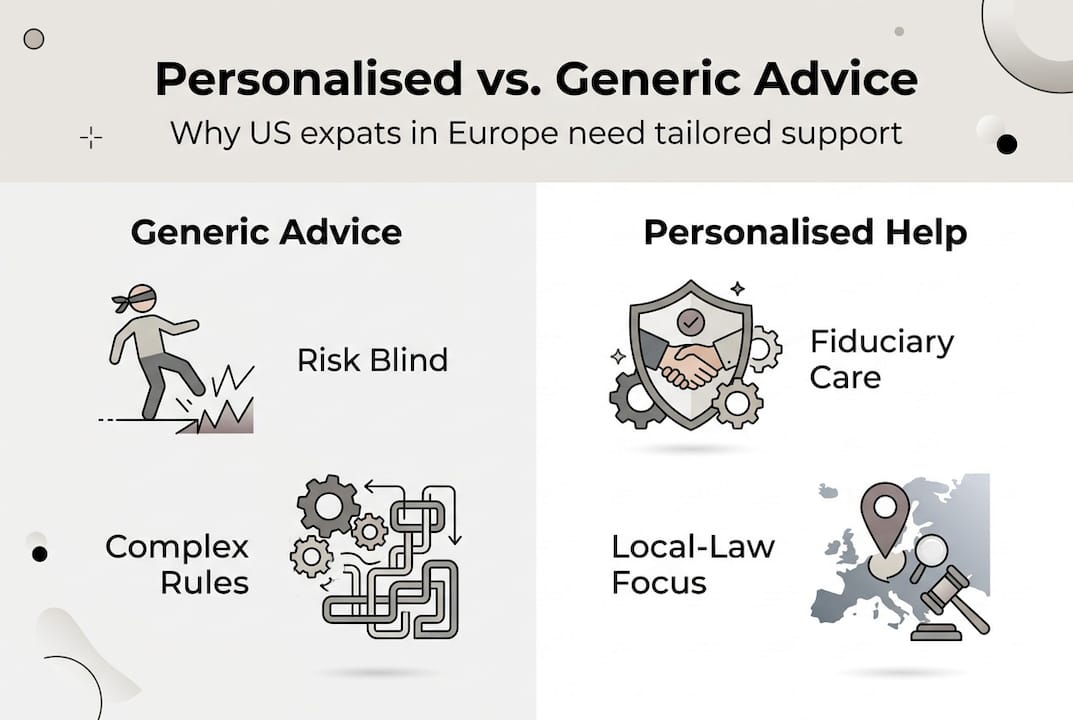 Infographic comparing generic and personalised advice