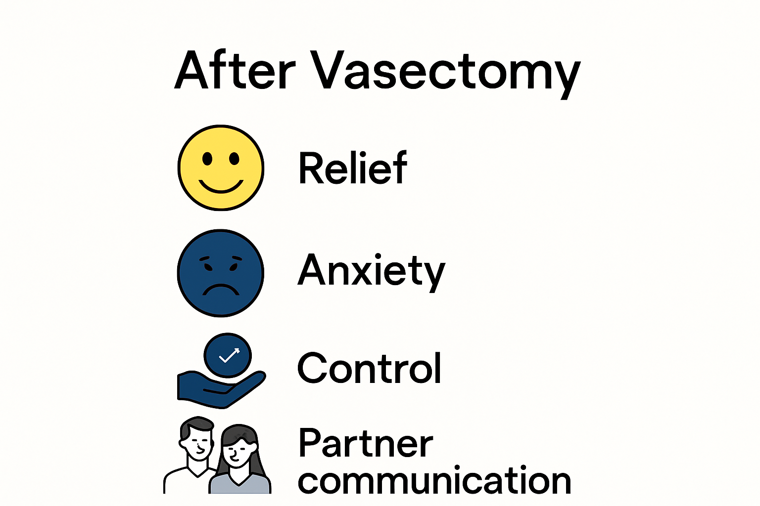 Emotional and relational impacts after vasectomy infographic.