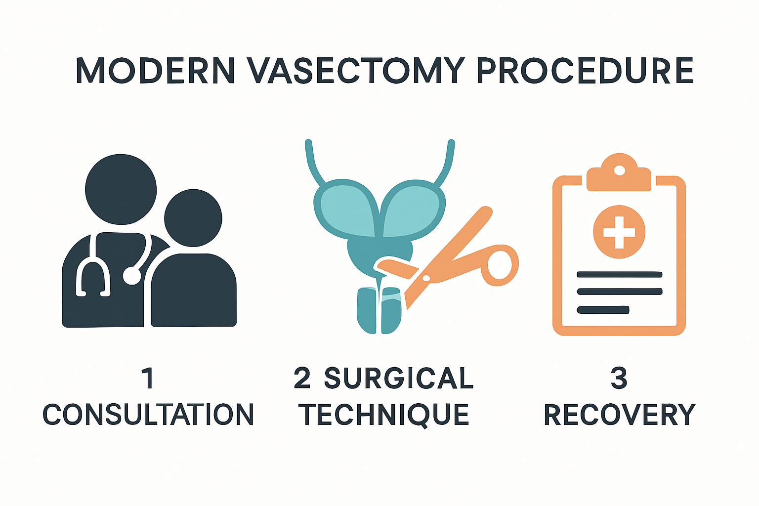 Step-by-step vasectomy procedure infographic