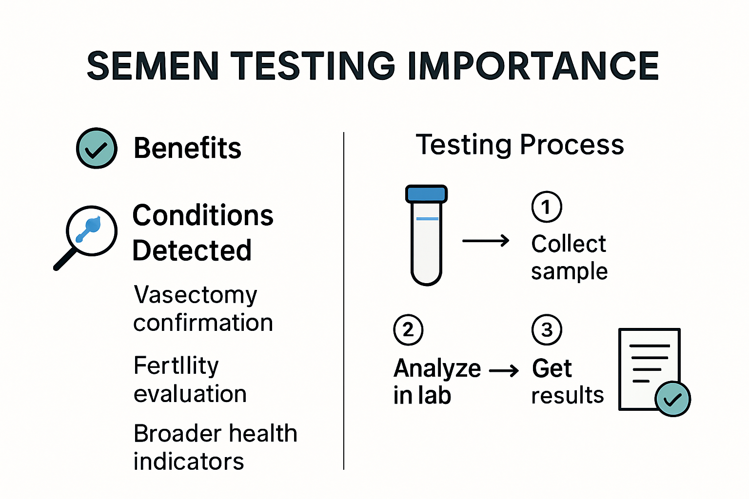 Infographic explaining why semen testing matters
