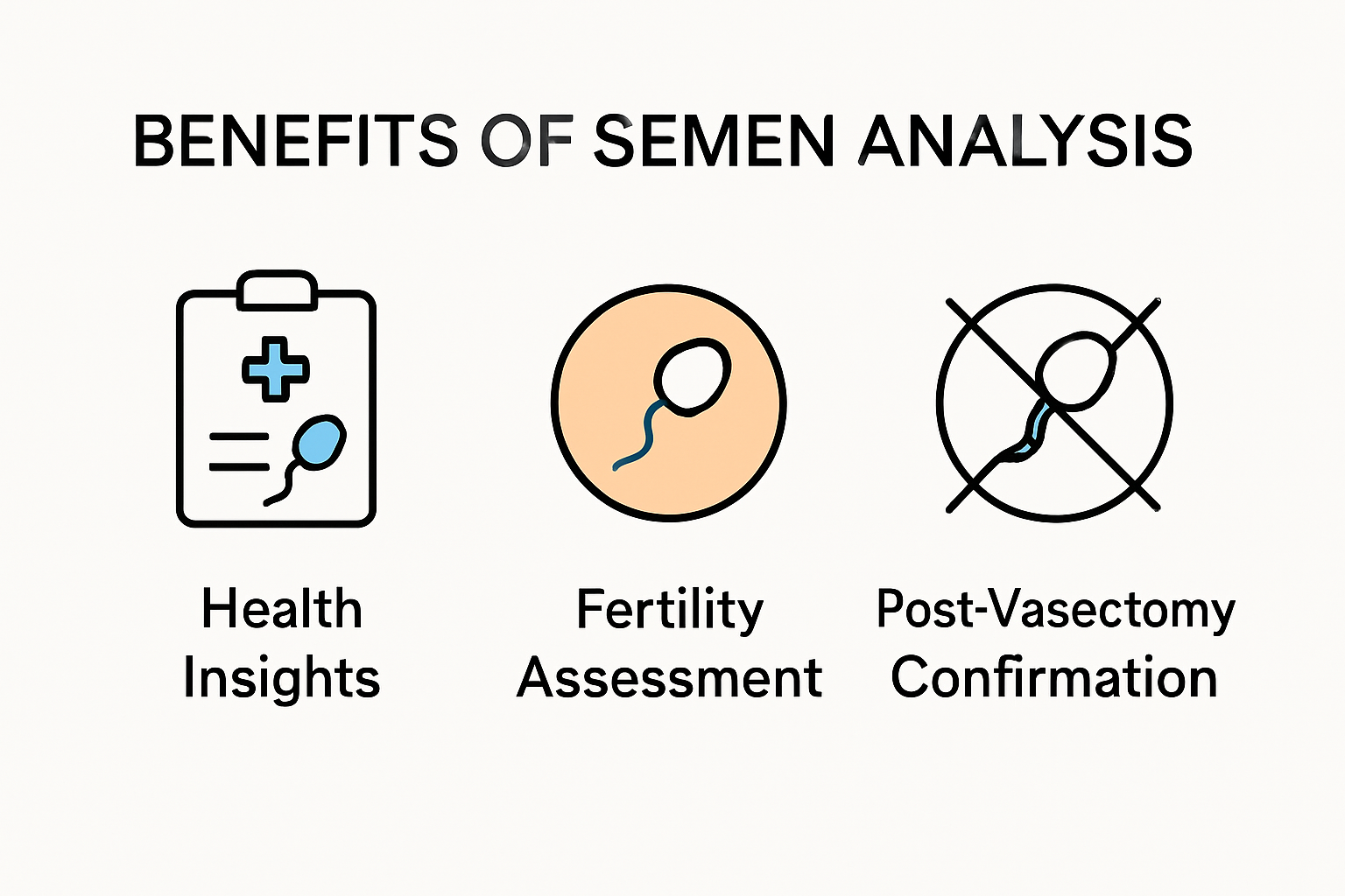 Infographic illustrating key benefits of routine semen analysis