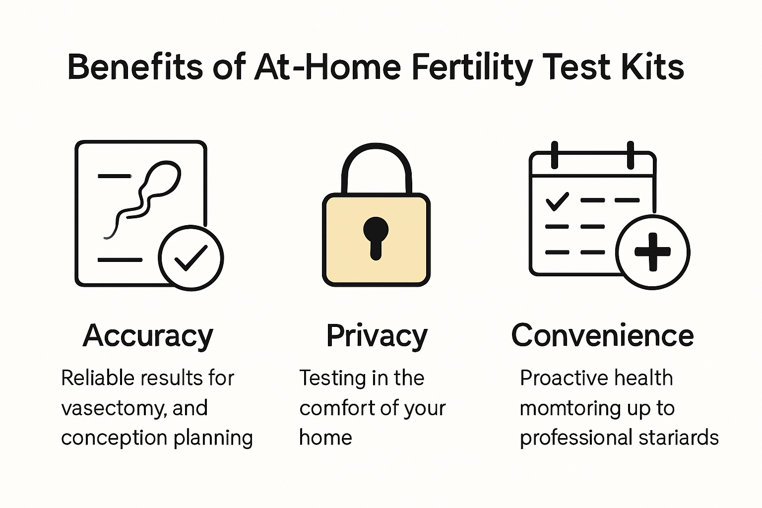 Infographic highlighting top five benefits of at-home fertility test kits