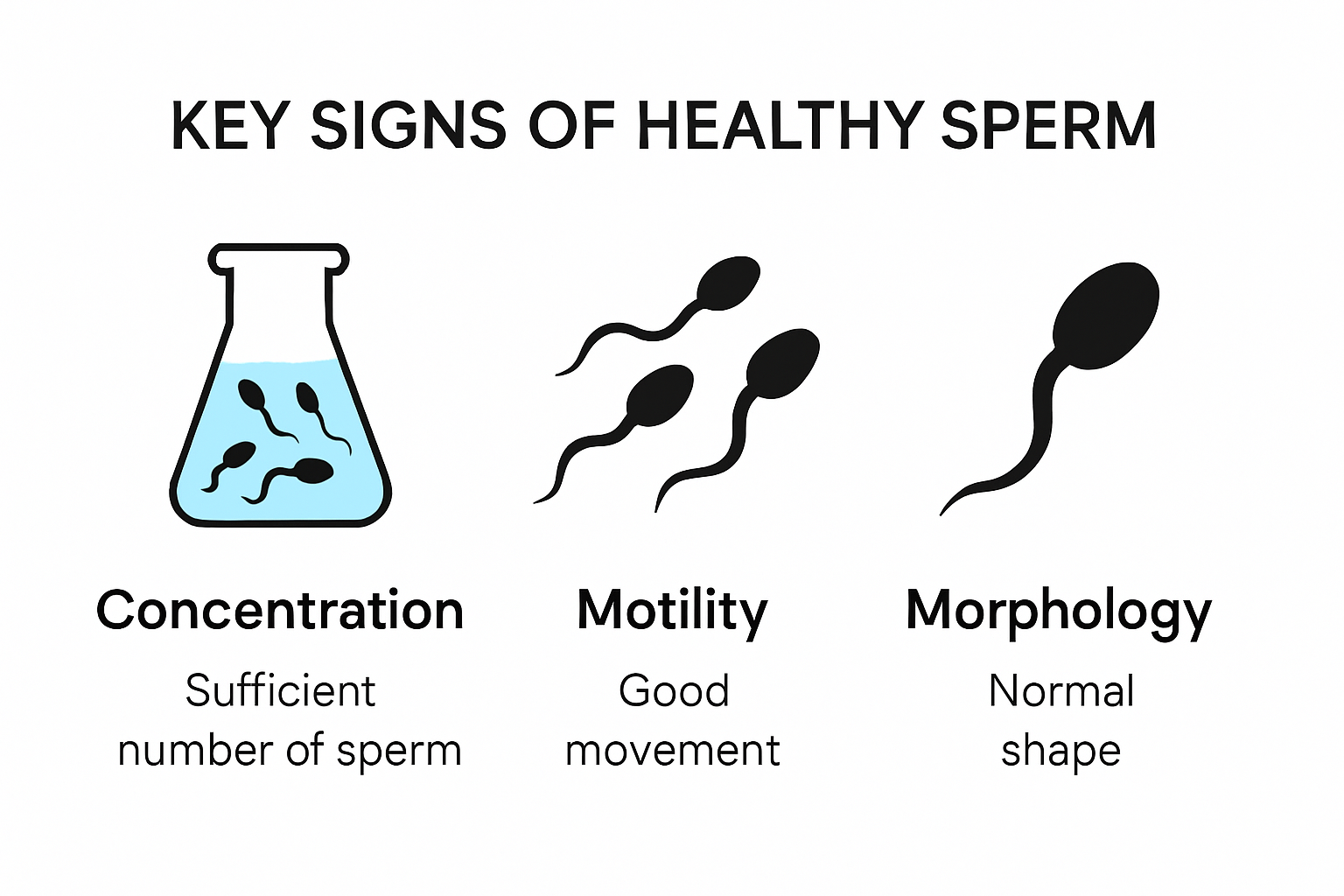Infographic showing main health indicators for sperm