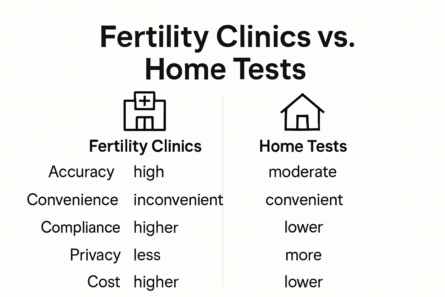 Infographic comparing fertility clinics and home tests for vasectomy follow-up