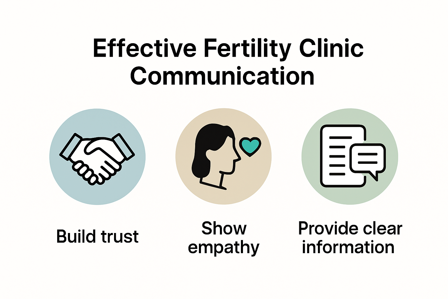 Key elements of fertility clinic patient communication infographic