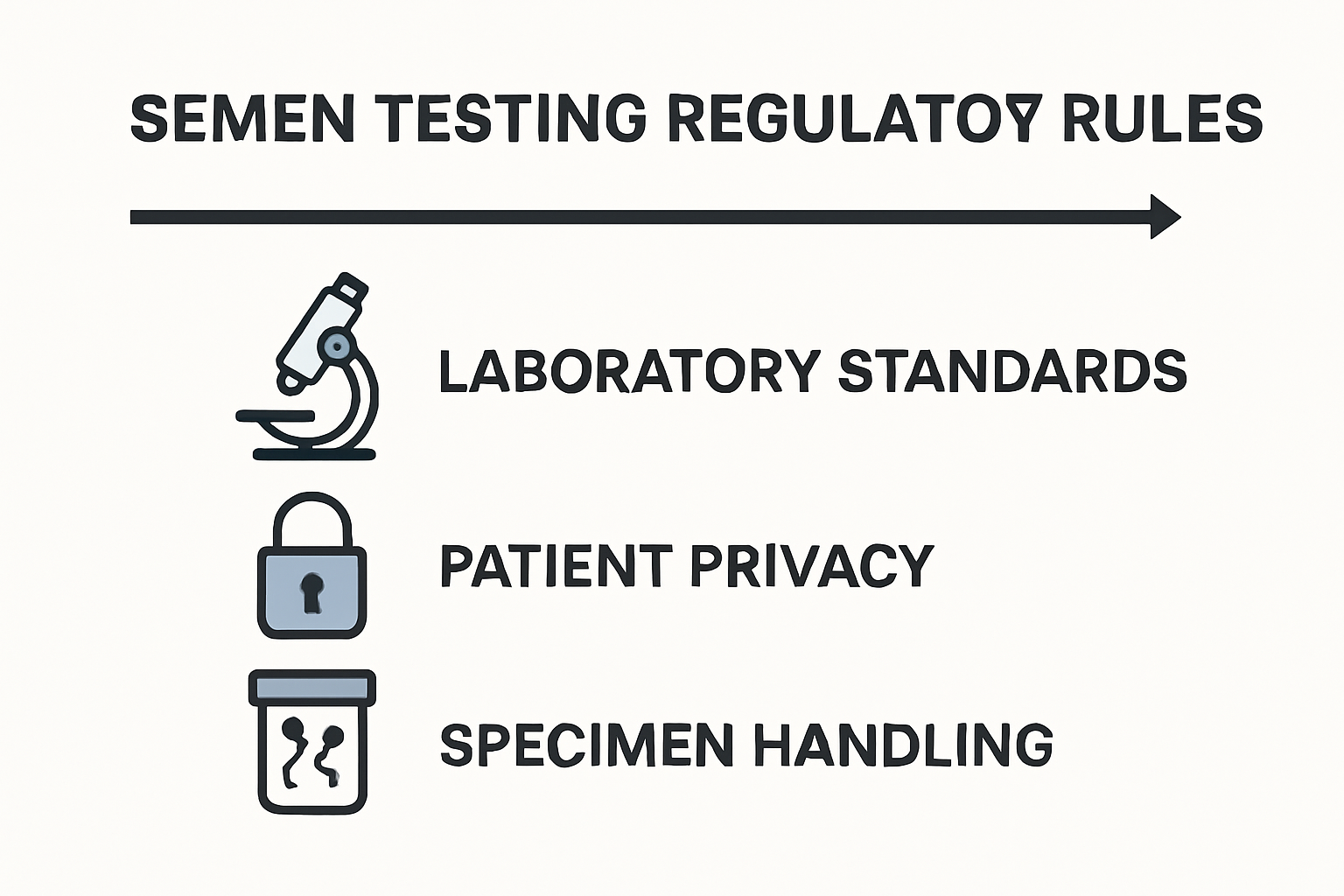 Infographic showing semen testing regulatory rule components