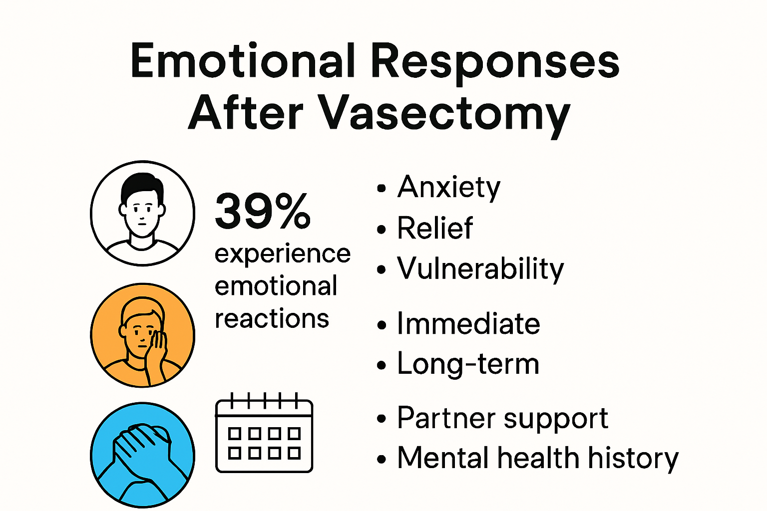 Infographic showing psychological effects of vasectomy on men