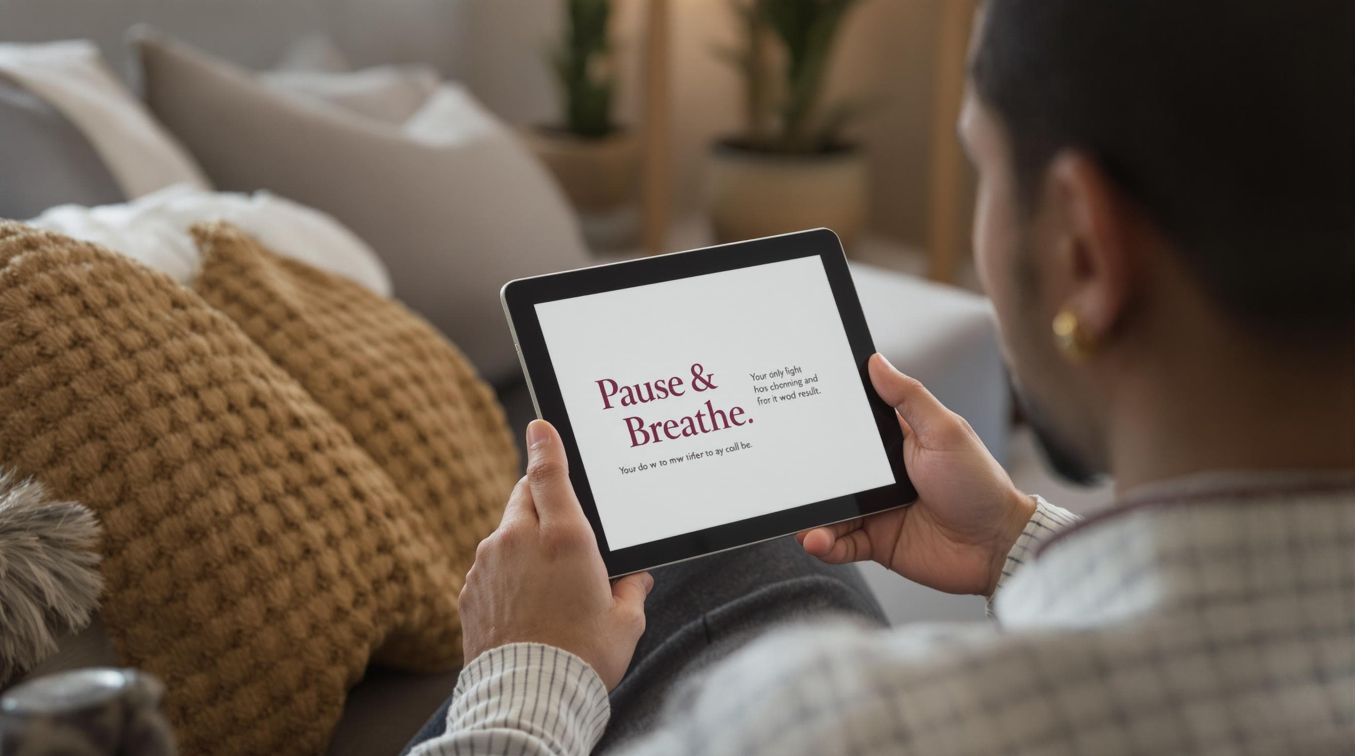 Person pausing to process health news, partner offers support