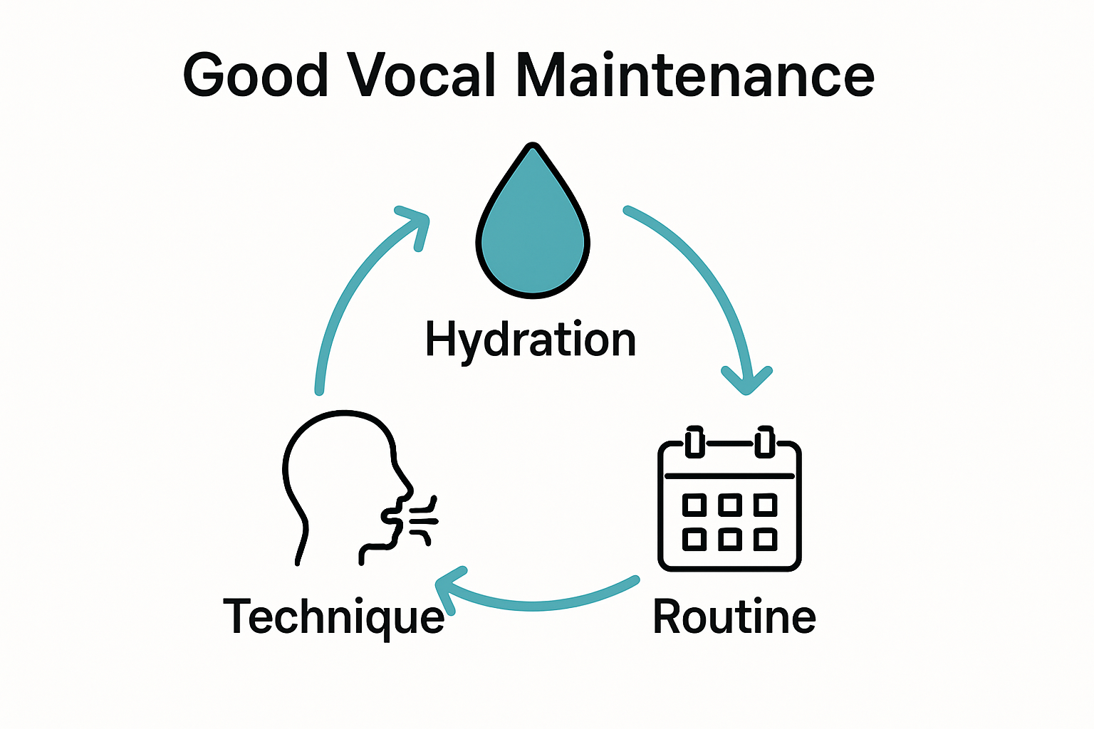Infographic highlighting key vocal care principles
