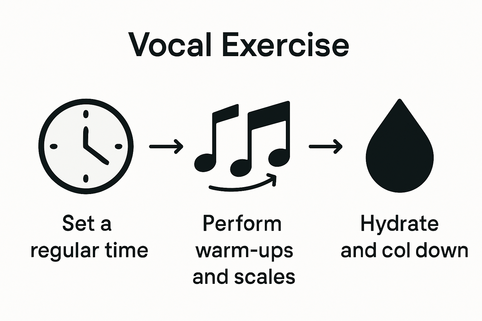 Infographic showing vocal exercise routine
