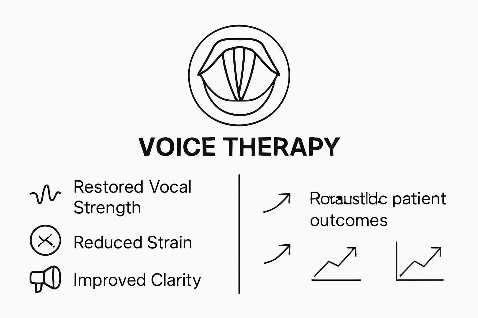 Infographic comparing voice therapy benefits and outcomes
