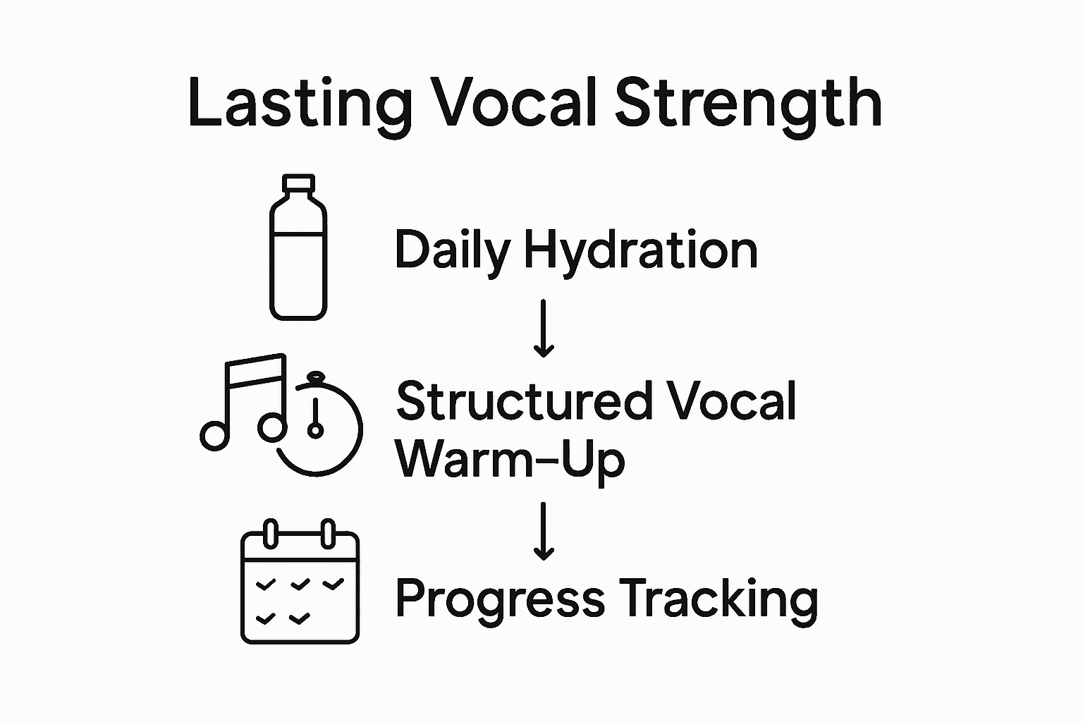 Infographic showing voice strengthening daily process
