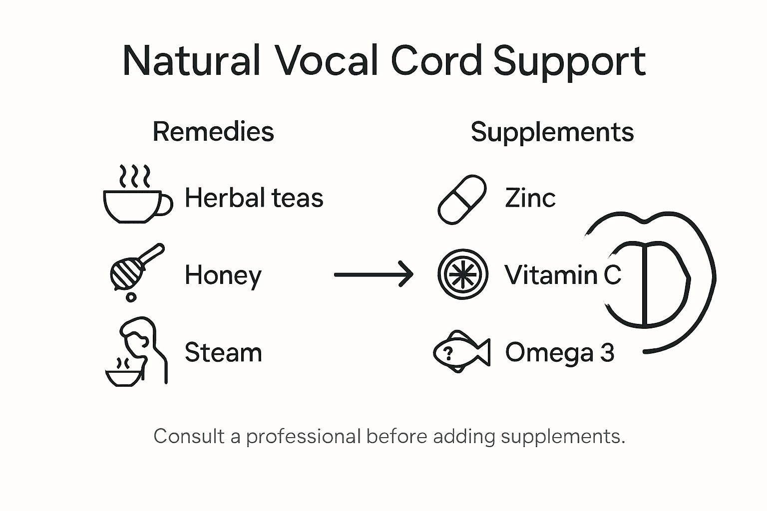 Infographic natural remedies and supplements for vocal health