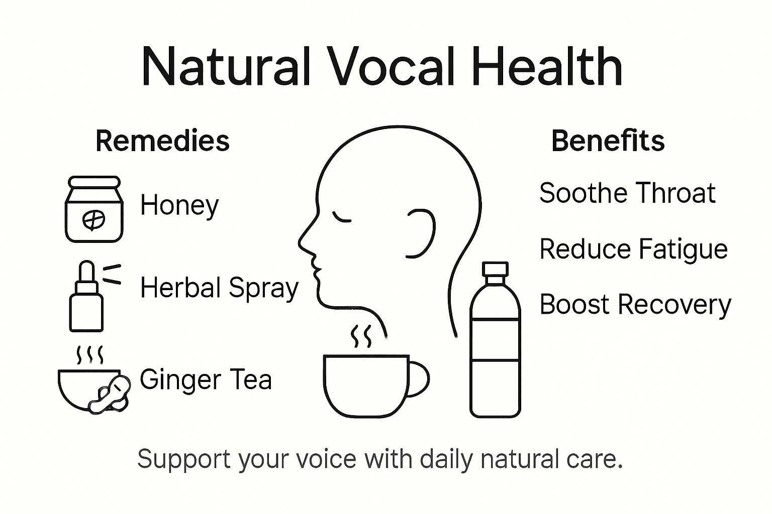 Infographic summarizing natural vocal health tips