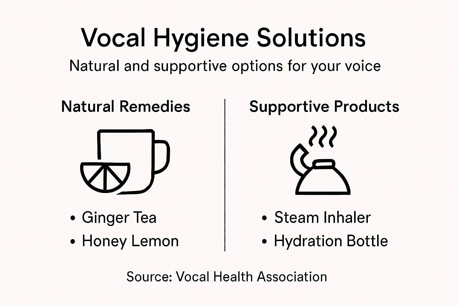 Infographic shows vocal hygiene solutions overview