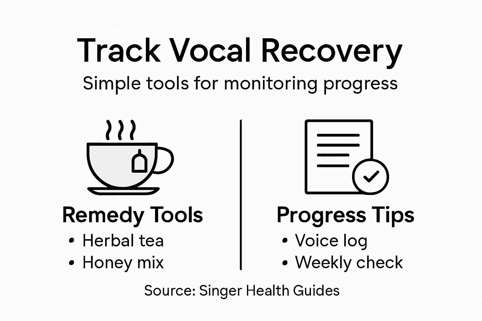 Infographic showing vocal progress tracking essentials