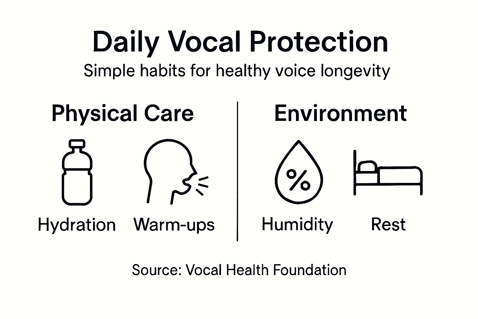Infographic with vocal protection daily habits